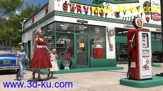 3D打印模型Servico Vintage Gas Station的图片
