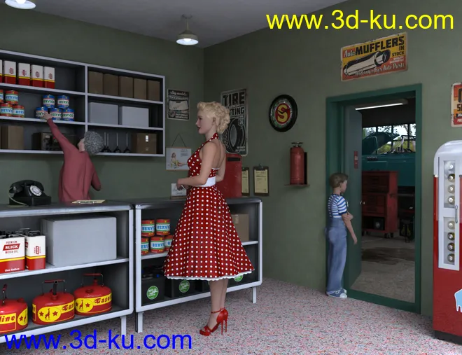 Servico Vintage Gas Station模型的图片8