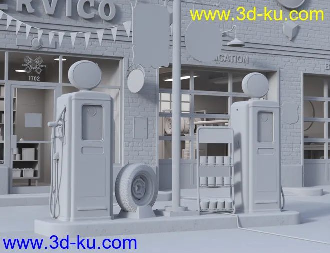 Servico Vintage Gas Station模型的图片16