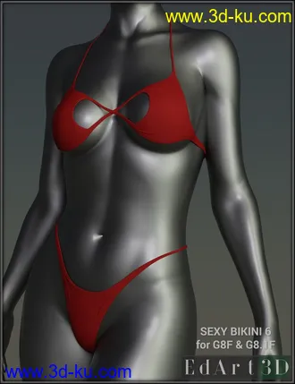 3D打印模型Sexy Bikini 6 for G8 and G8.1 Females的图片