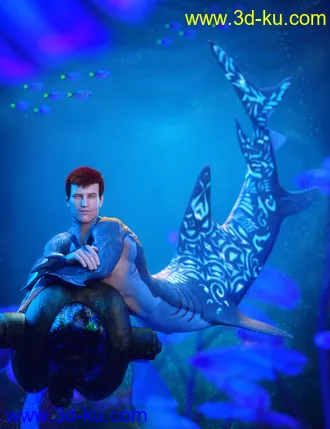 Shark Tail for Genesis 8 Males模型的图片1