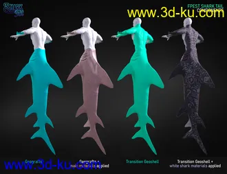 Shark Tail for Genesis 8 Males模型的图片6