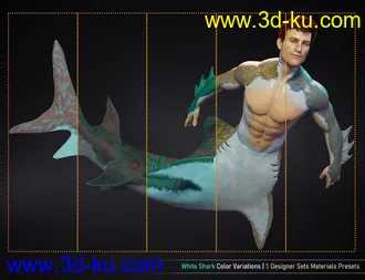 Shark Tail for Genesis 8 Males模型的图片9