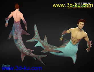 3D打印模型Shark Tail for Genesis 8 Males的图片