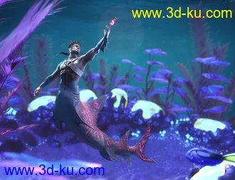 3D打印模型Shark Tail for Genesis 8 Males的图片