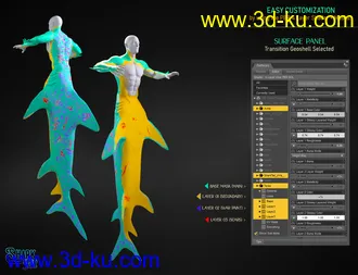 Shark Tail for Genesis 8 Males模型的图片14
