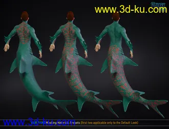 3D打印模型Shark Tail for Genesis 8 Males的图片