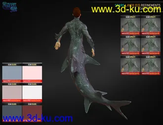 Shark Tail for Genesis 8 Males模型的图片19