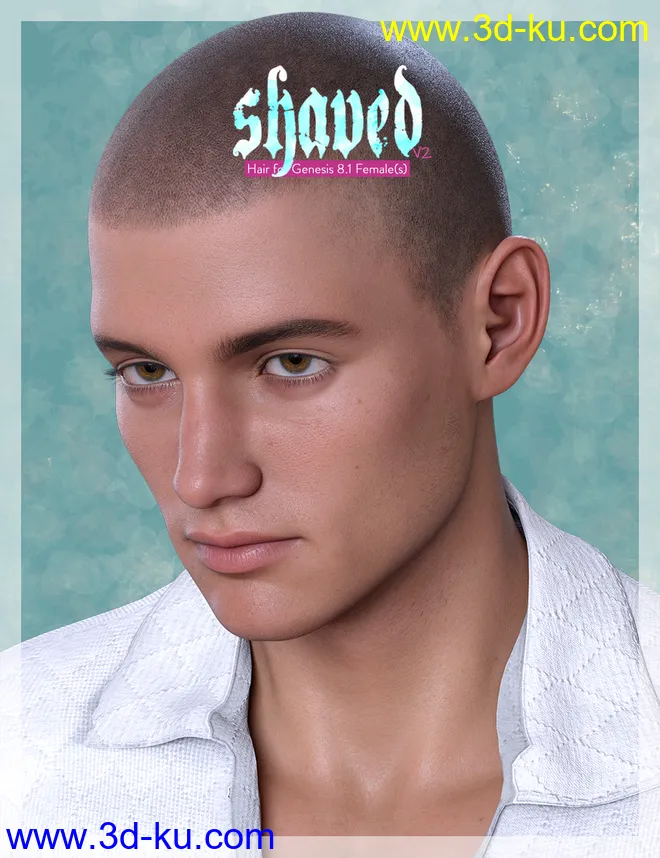 Shaved Hair V2 for Genesis 8.1 Males模型的图片1