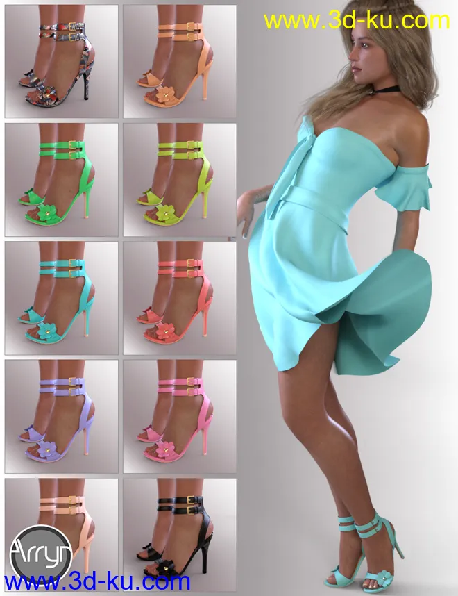 Shoes ReMake 2 for Genesis 8.1 Females模型的图片7