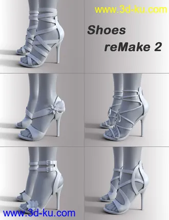 3D打印模型Shoes ReMake 2 for Genesis 8.1 Females的图片