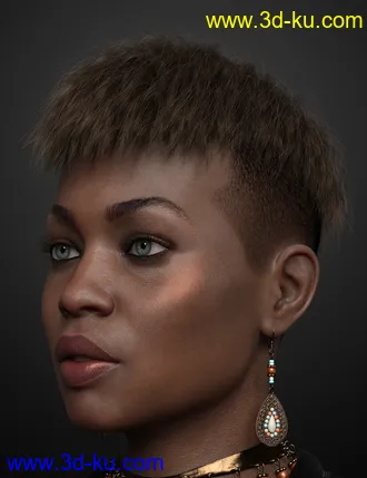 3D打印模型Short Undercut Hair for Genesis 3, 8, and 8.1 Males and Females的图片