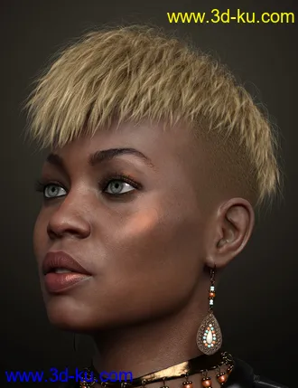 3D打印模型Short Undercut Hair for Genesis 3, 8, and 8.1 Males and Females的图片