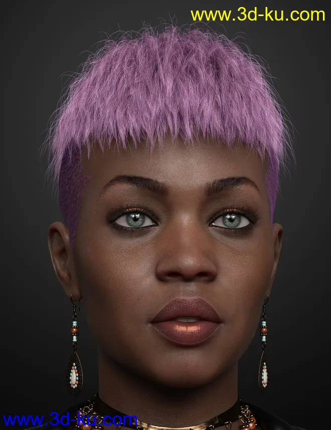 Short Undercut Hair for Genesis 3, 8, and 8.1 Males and Females模型的图片3