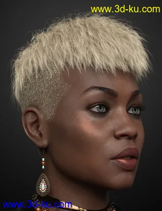 3D打印模型Short Undercut Hair for Genesis 3, 8, and 8.1 Males and Females的图片