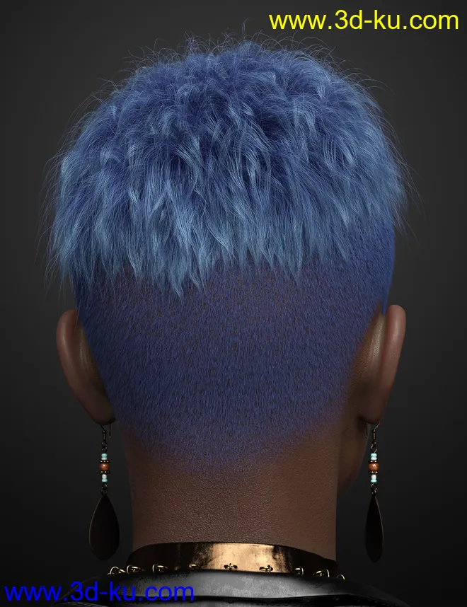 Short Undercut Hair for Genesis 3, 8, and 8.1 Males and Females模型的图片5