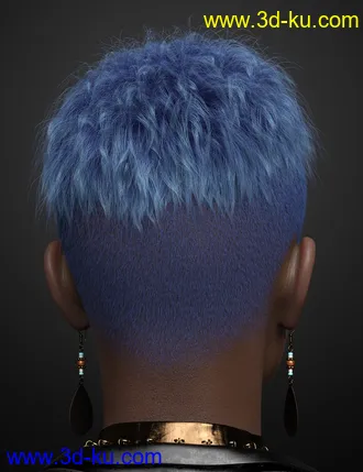 3D打印模型Short Undercut Hair for Genesis 3, 8, and 8.1 Males and Females的图片