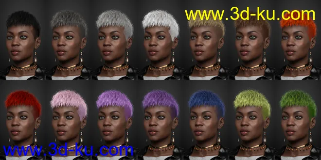 Short Undercut Hair for Genesis 3, 8, and 8.1 Males and Females模型的图片6