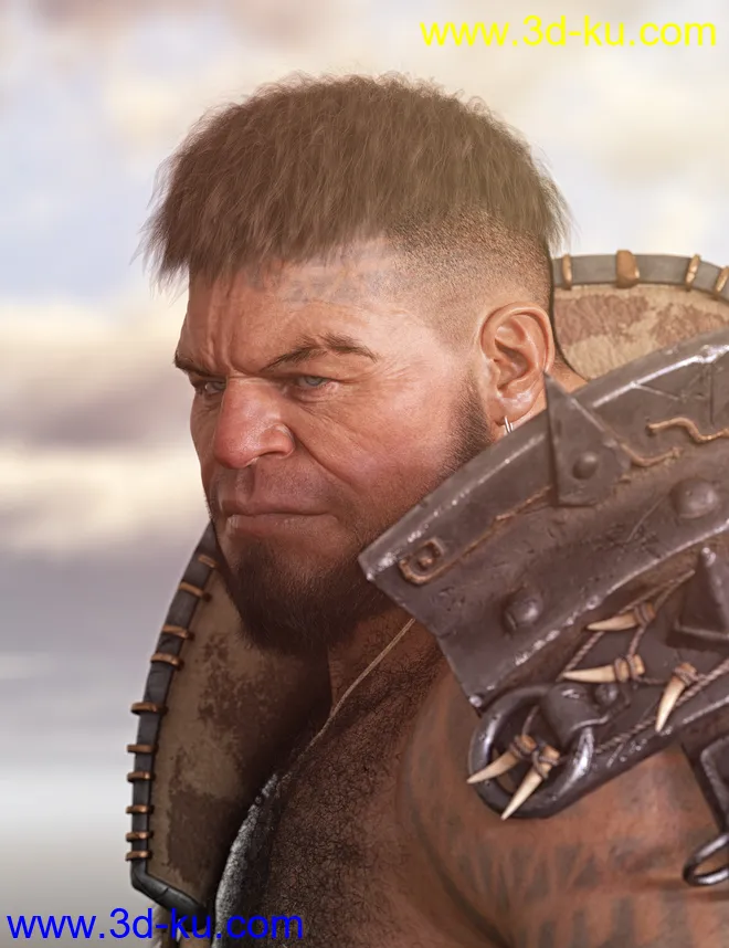 Short Undercut Hair for Genesis 3, 8, and 8.1 Males and Females模型的图片8