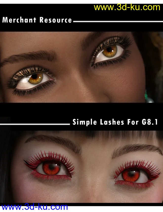 Simple Lashes Merchant Resource for Genesis 8.1模型的图片1