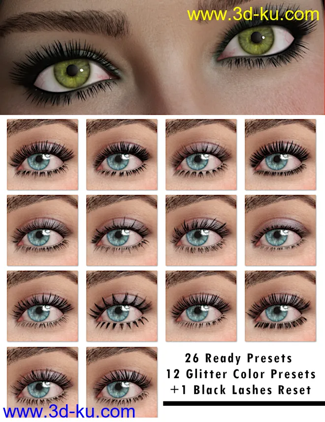 Simple Lashes Merchant Resource for Genesis 8.1模型的图片3