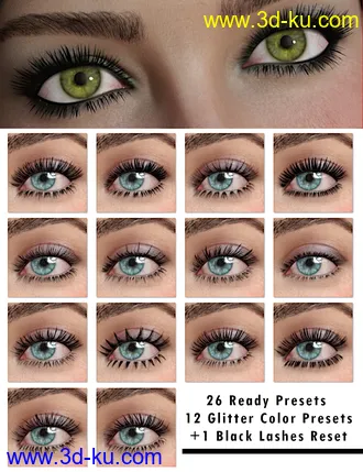 3D打印模型Simple Lashes Merchant Resource for Genesis 8.1的图片