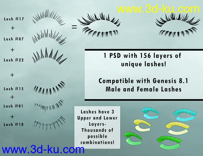 Simple Lashes Merchant Resource for Genesis 8.1模型的图片7