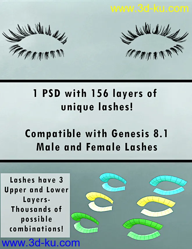 Simple Lashes Merchant Resource for Genesis 8.1模型的图片8