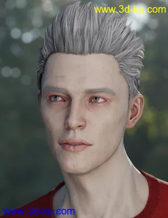 3D打印模型Slicked-Back Hair for Genesis 8 Males的图片