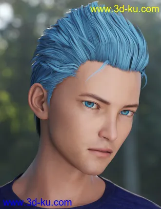 3D打印模型Slicked-Back Hair for Genesis 8 Males的图片