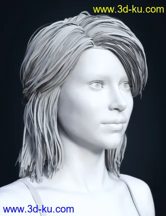 3D打印模型SP Hair 016 for Genesis 3 and 8 Females的图片