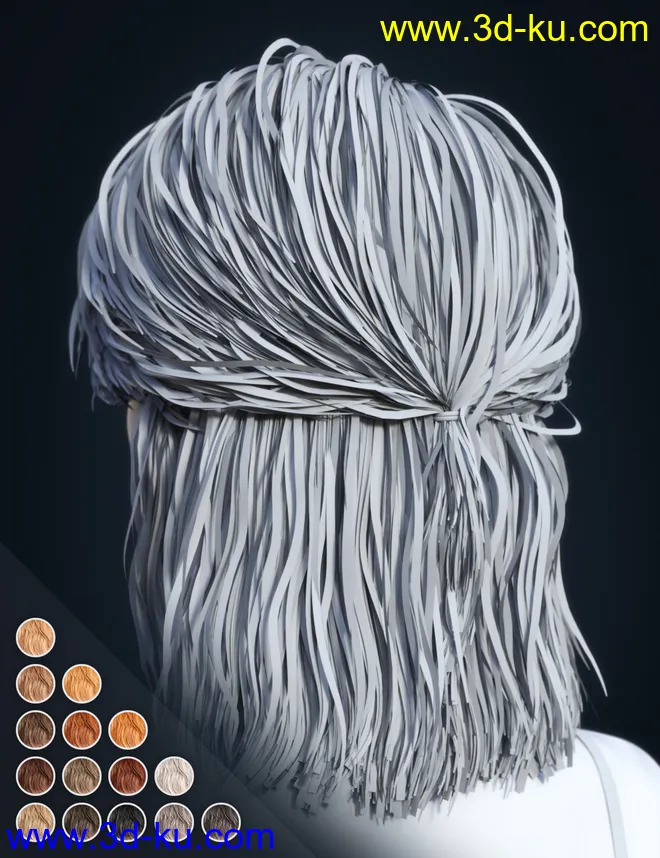 SP Hair 016 for Genesis 3 and 8 Females模型的图片8