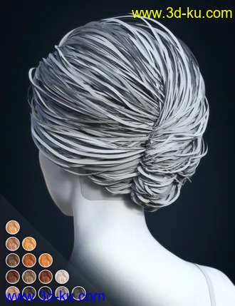 3D打印模型SP Hair 017 for Genesis 3 and 8 Females的图片