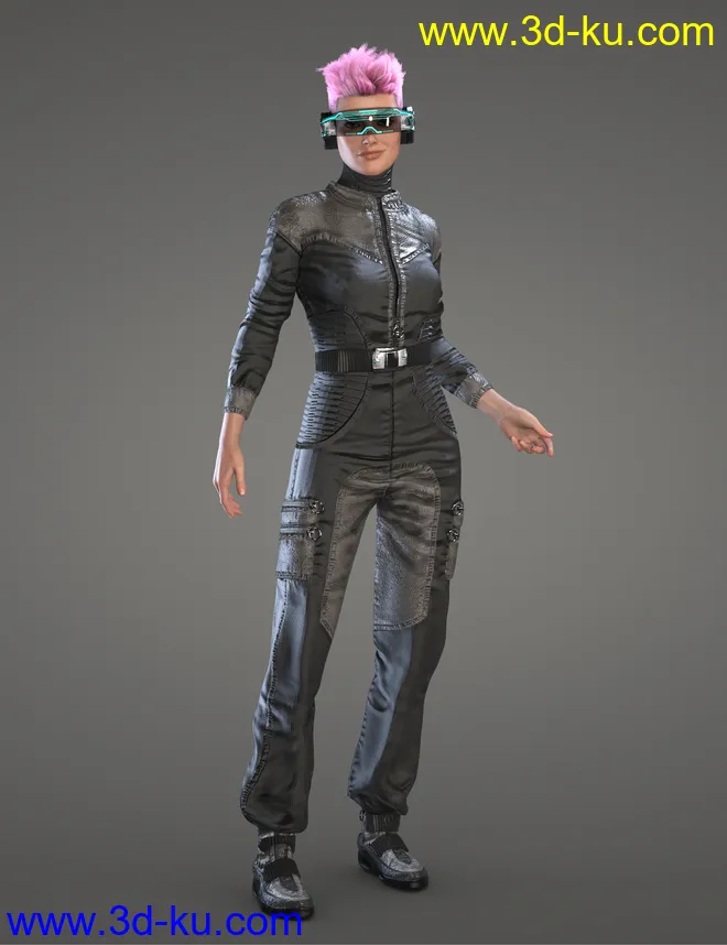 Spaceship Jumpsuit Outfit for Genesis 8 and 8.1 Females模型的图片2