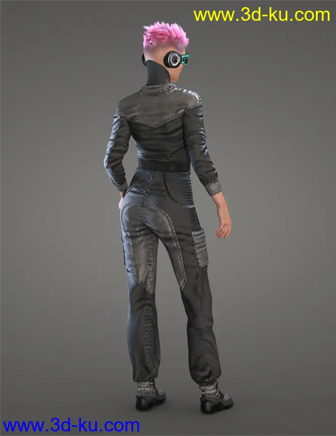 Spaceship Jumpsuit Outfit for Genesis 8 and 8.1 Females模型的图片3