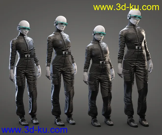 Spaceship Jumpsuit Outfit for Genesis 8 and 8.1 Females模型的图片4