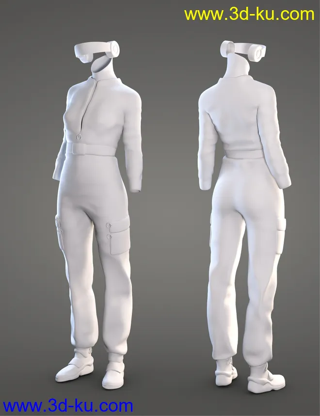 Spaceship Jumpsuit Outfit for Genesis 8 and 8.1 Females模型的图片5