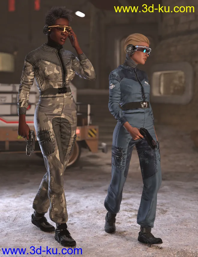 Spaceship Jumpsuit Outfit Textures模型的图片1