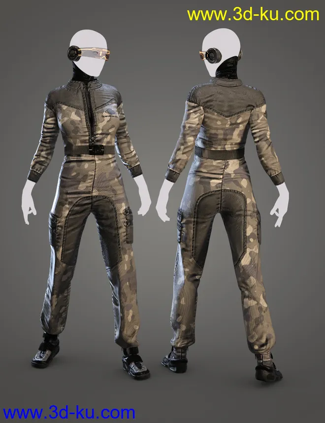 Spaceship Jumpsuit Outfit Textures模型的图片3