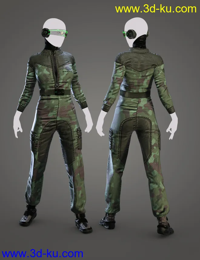 Spaceship Jumpsuit Outfit Textures模型的图片4