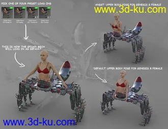 3D打印模型Spider Mech for Genesis 8 and 8.1 Female的图片