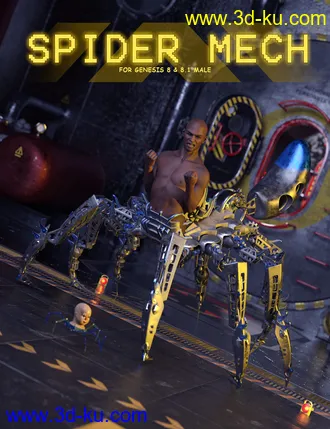 3D打印模型Spider Mech for Genesis 8 and 8.1 Male的图片