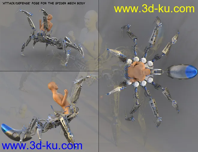 Spider Mech for Genesis 8 and 8.1 Male模型的图片12