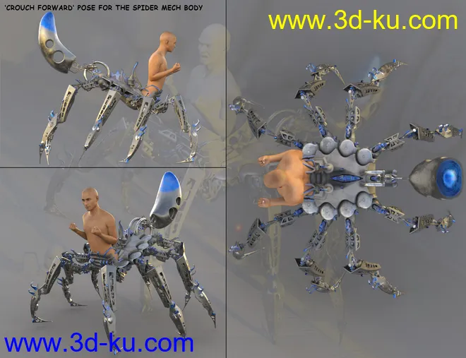 Spider Mech for Genesis 8 and 8.1 Male模型的图片13