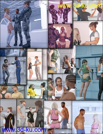 3D打印模型Standing Conversation Poses for Genesis 8的图片