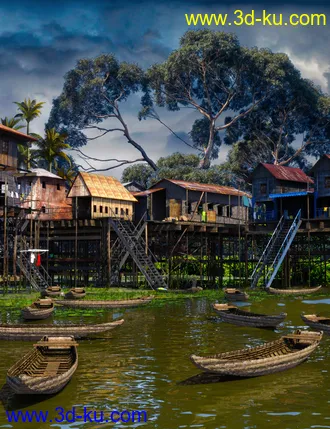 3D打印模型Stilt Houses的图片