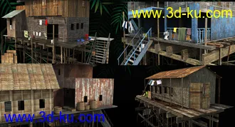3D打印模型Stilt Houses的图片