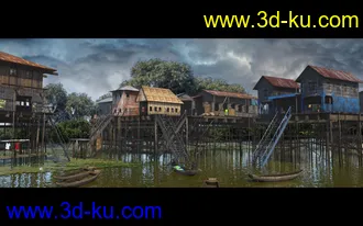 3D打印模型Stilt Houses的图片