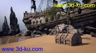 3D打印模型Stranded Pirate Ship的图片