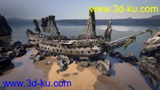 3D打印模型Stranded Pirate Ship的图片